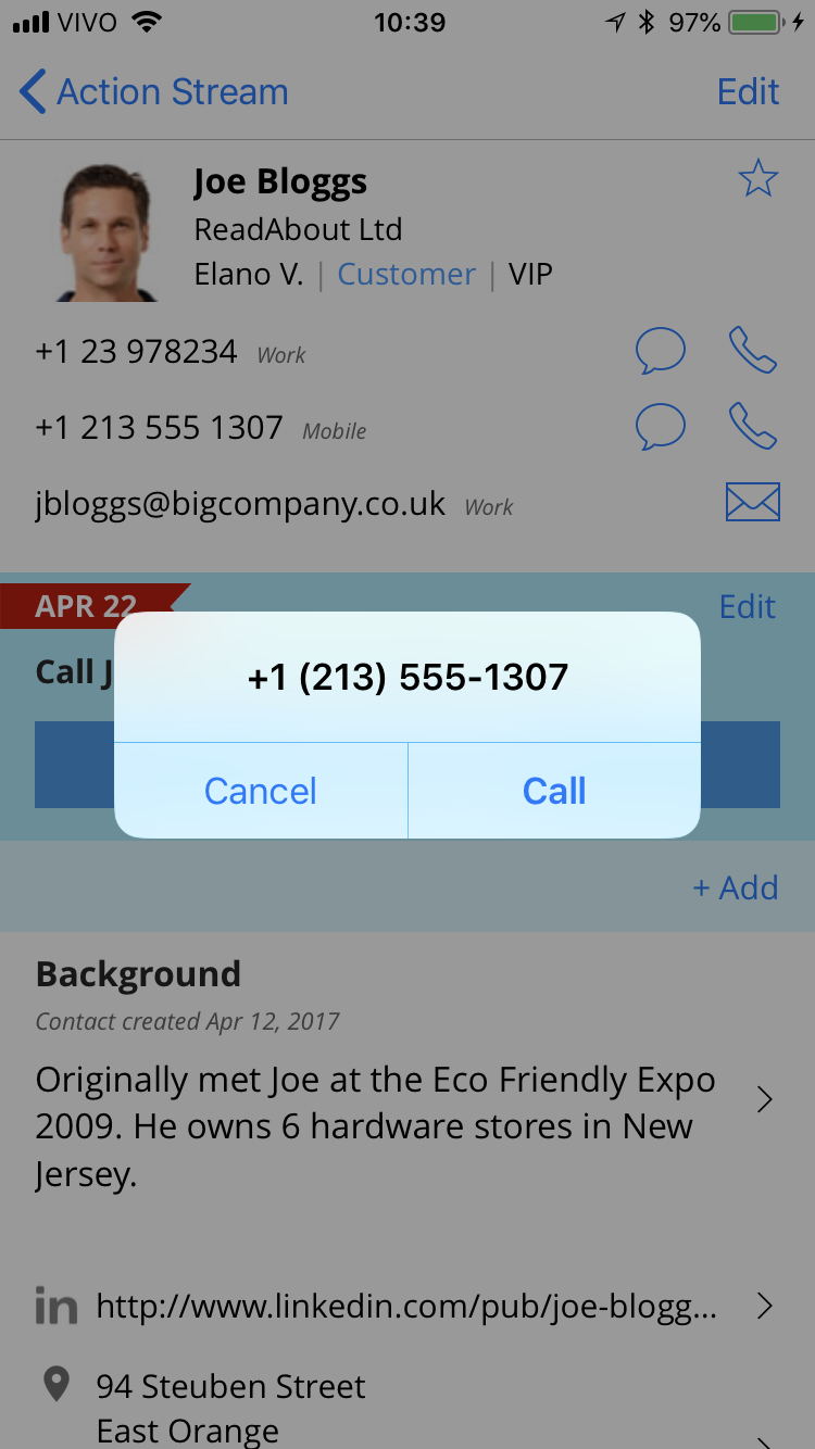 Contact in OnePageCRM